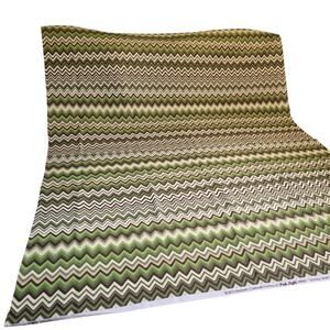 Cotton Fabric Green Brown Chevron Elizabeth Caldwell Garden Walk 1yd x 44”
